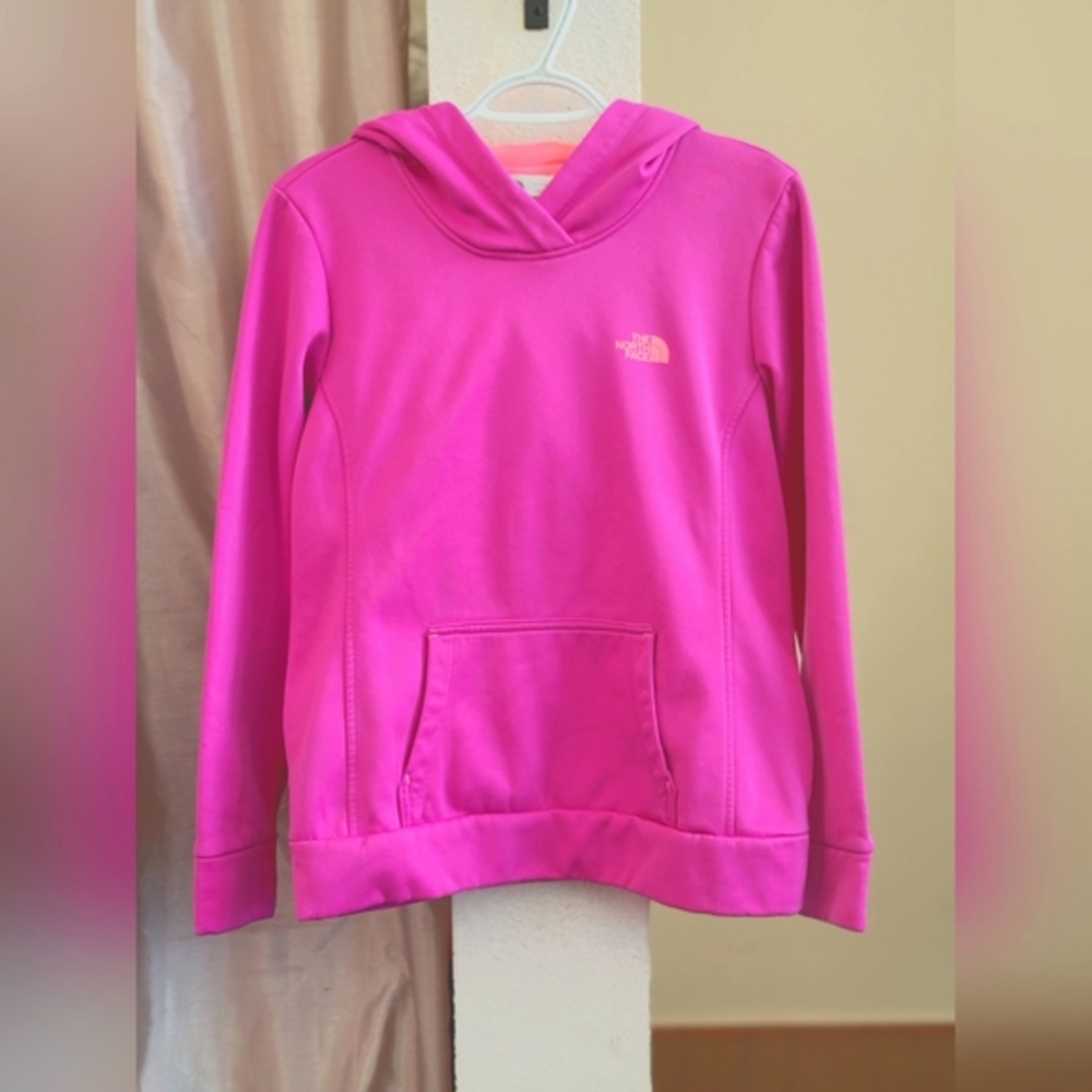 Northface fusia hot‎ pink  fleece hoodie pullover